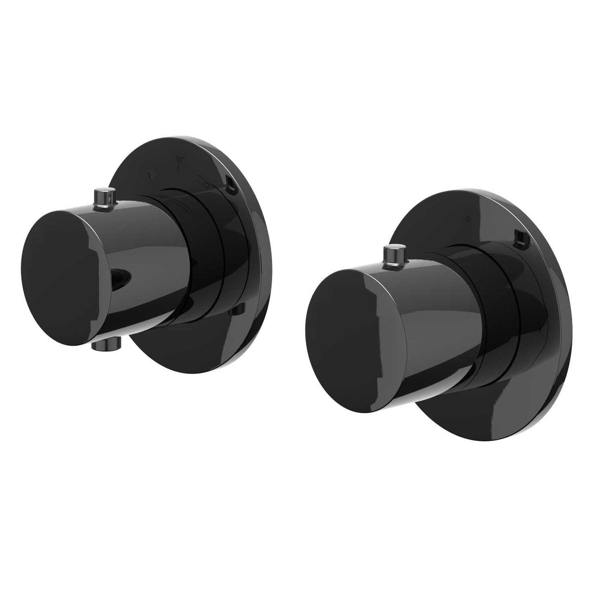 IVY Bond Afbouwdeel inbouwthermostaat met 2-weg stop-omstel symmetry met ronde rozetten - Zwart chroom PVD - 6201367