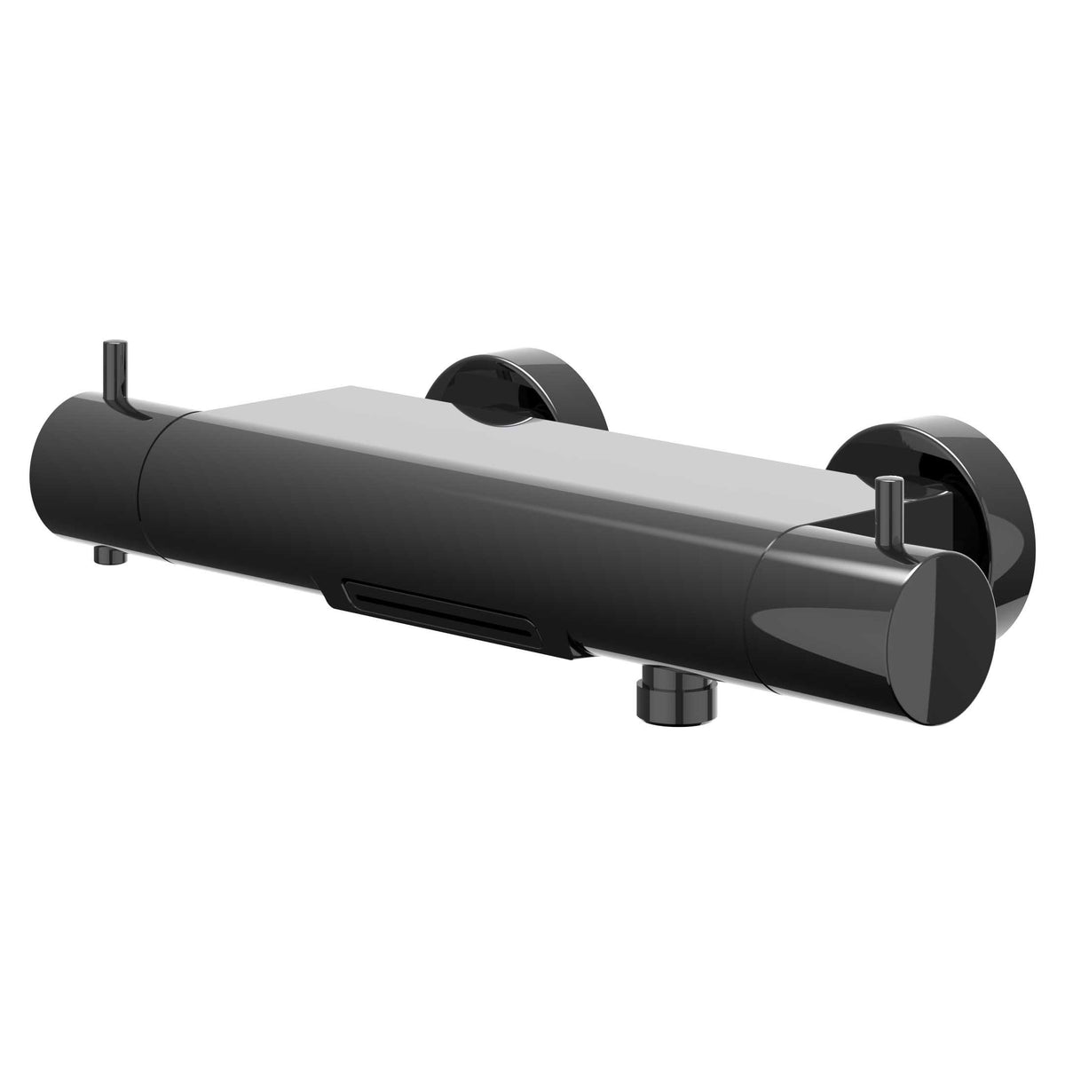 IVY Bond Badthermostaatkraan opbouw cooltouch met cascade uitloop - Zwart chroom PVD - 6301057