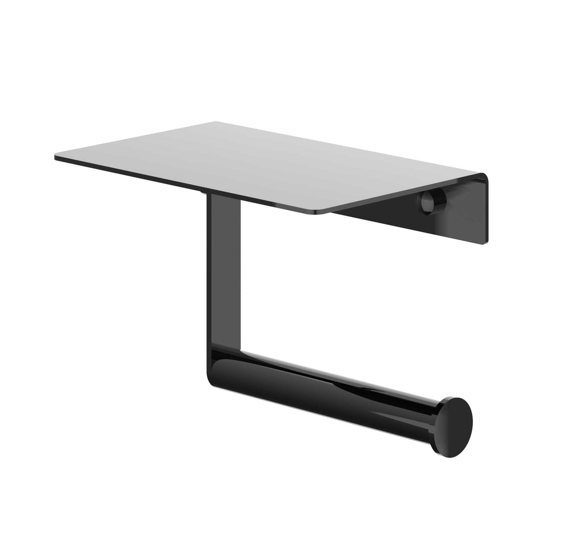 IVY Bond Toiletrolhouder met plateau - Zwart chroom PVD - 6500507