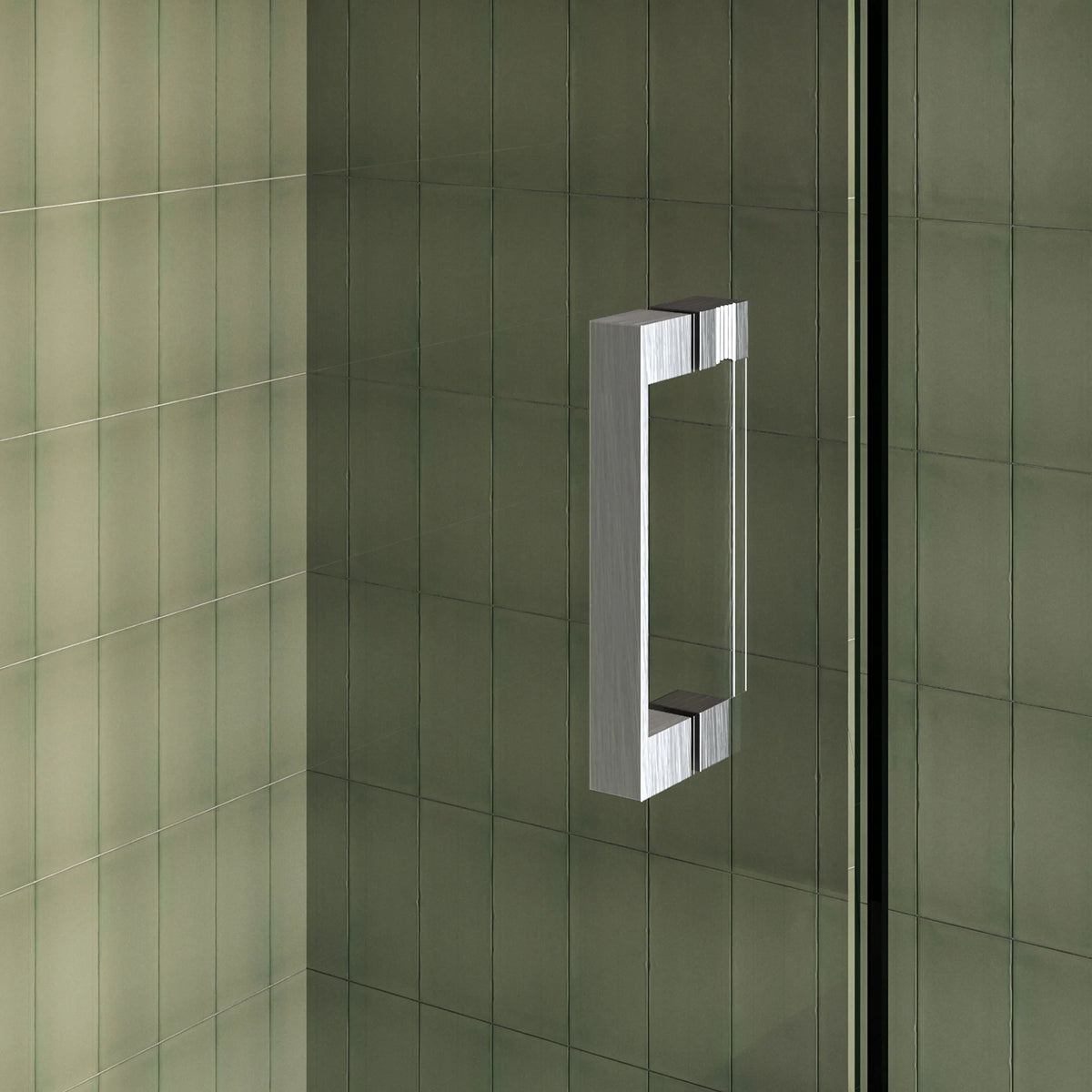 BRAUER Void nisdeur 2-delig helder glas omkeerbaar met draaideur 60 aan muur PVD RVS-kleurig
