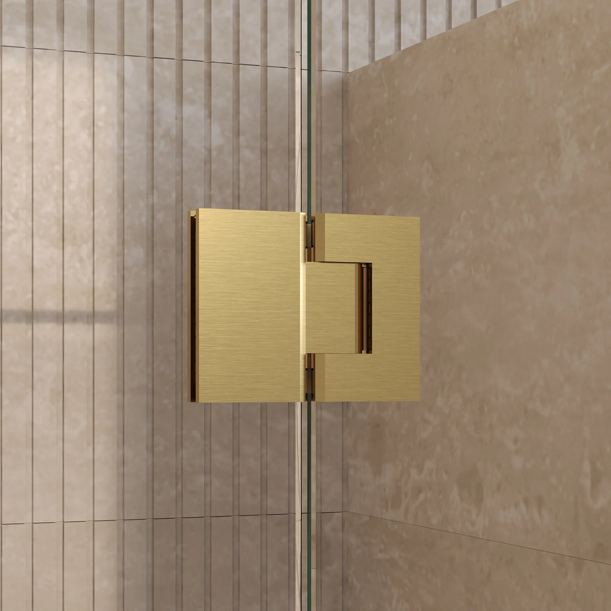 BRAUER Void nisdeur 2-delig helder glas omkeerbaar met draaideur 60 aan glas PVD goud