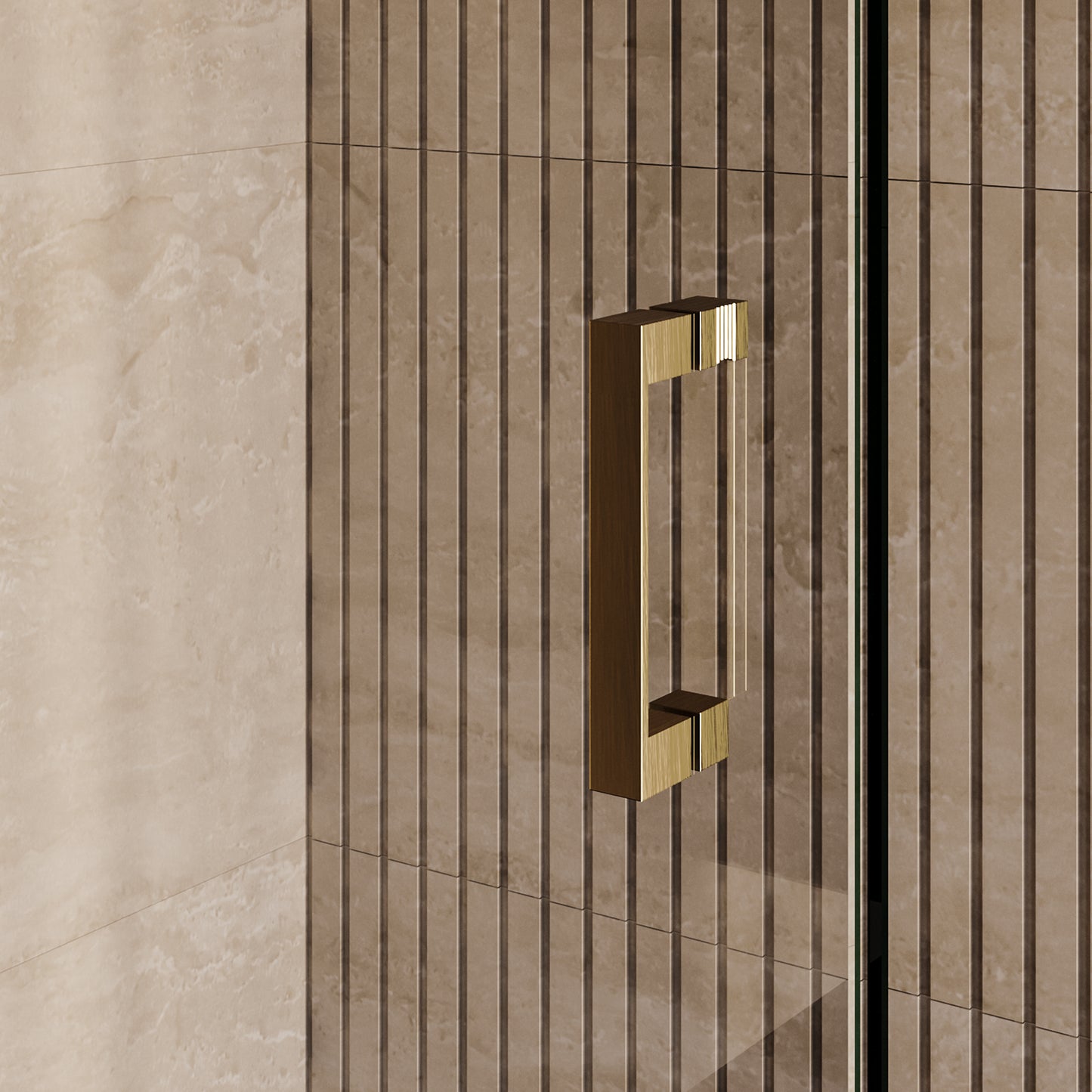 BRAUER Void nisdeur 2-delig helder glas omkeerbaar met draaideur 70 aan glas PVD goud