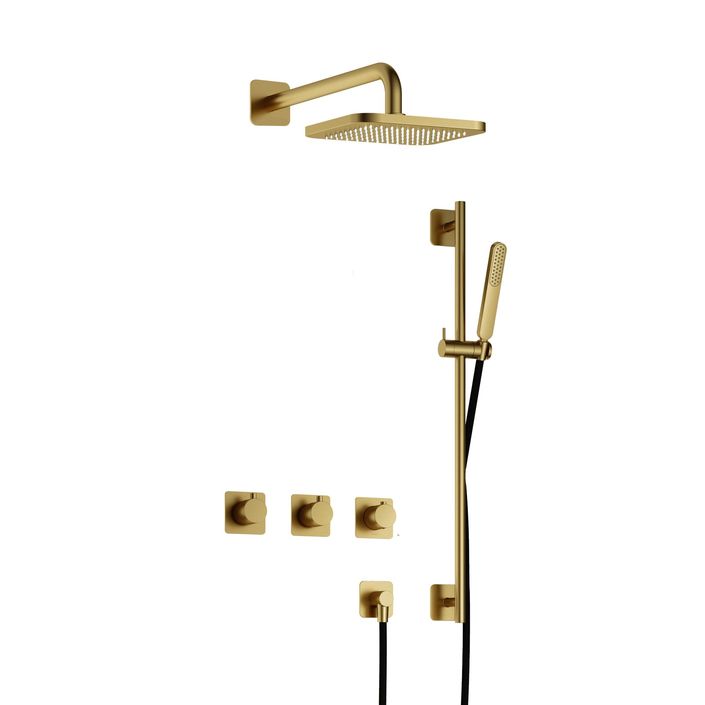 Hotbath Gal Complete thermostatische douche InBouwSet Gal met 2 stopkranen met Glijstang