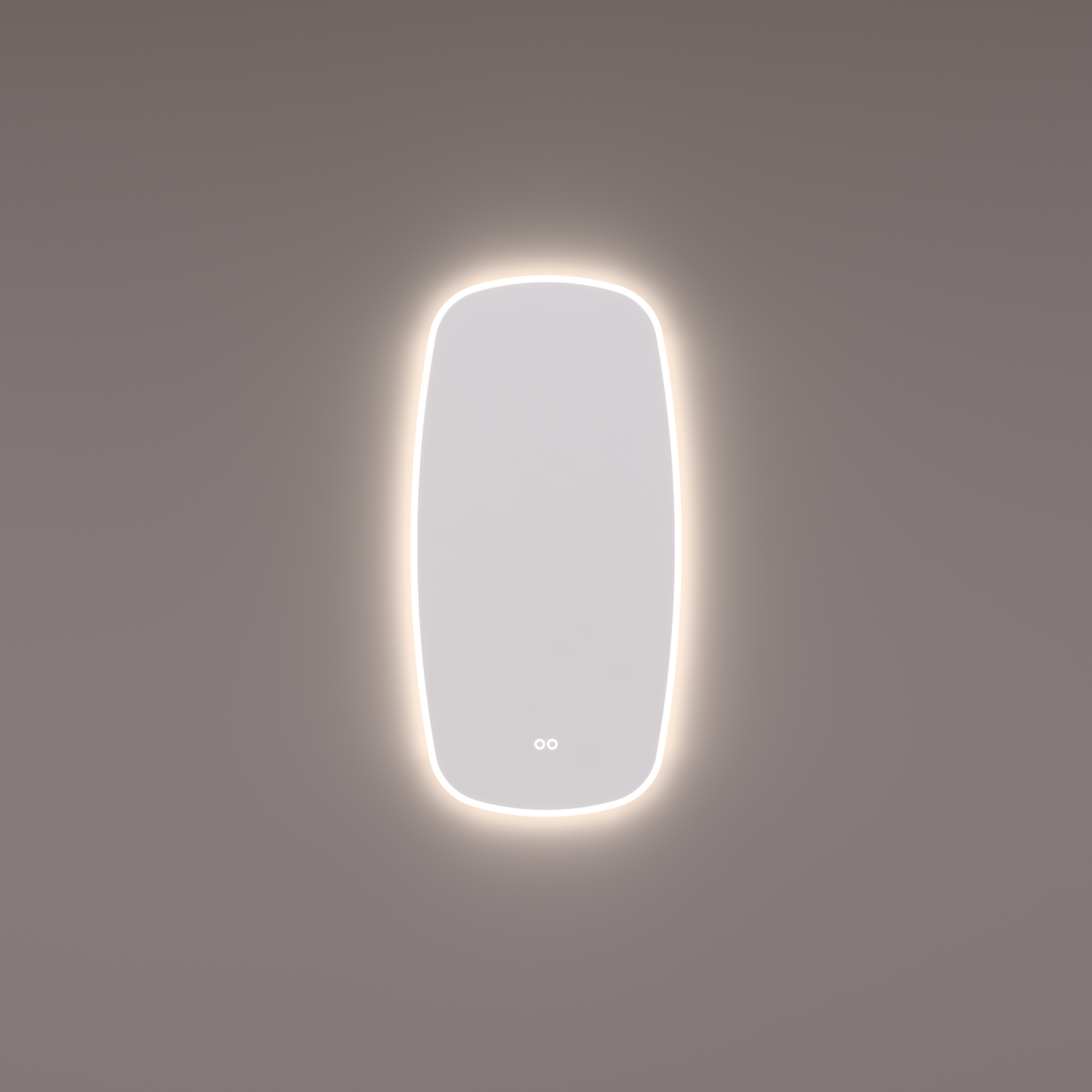 Voorraad spiegel Deens ovaal verticaal, 45x90 cm met directe en indirecte led rondom + spiegeverwarming, kleurenwissel en touch dimmer