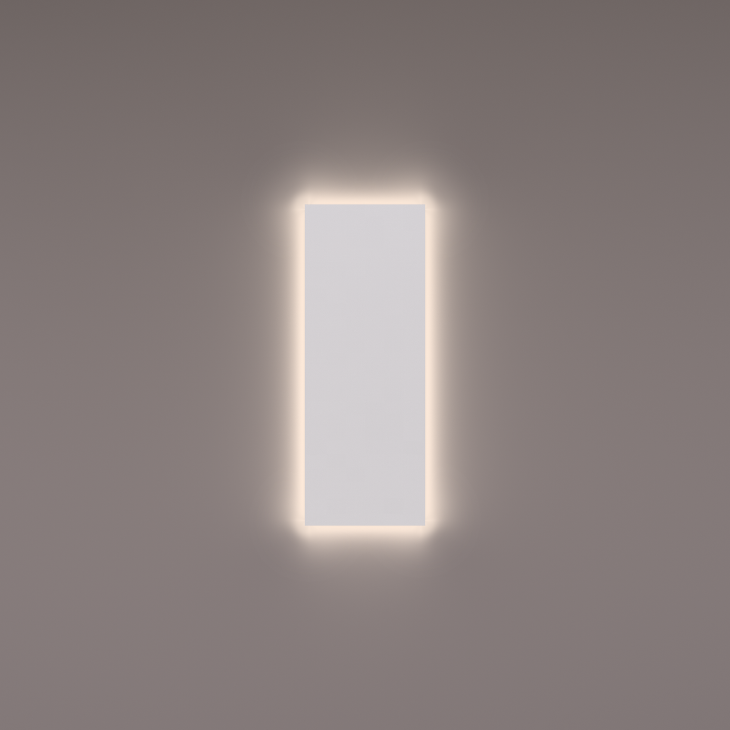 Voorraad toilet spiegel rechthoekig 25x80x3 cm met indirecte 3000K warme LED verlichting rondom, extern geschakeld