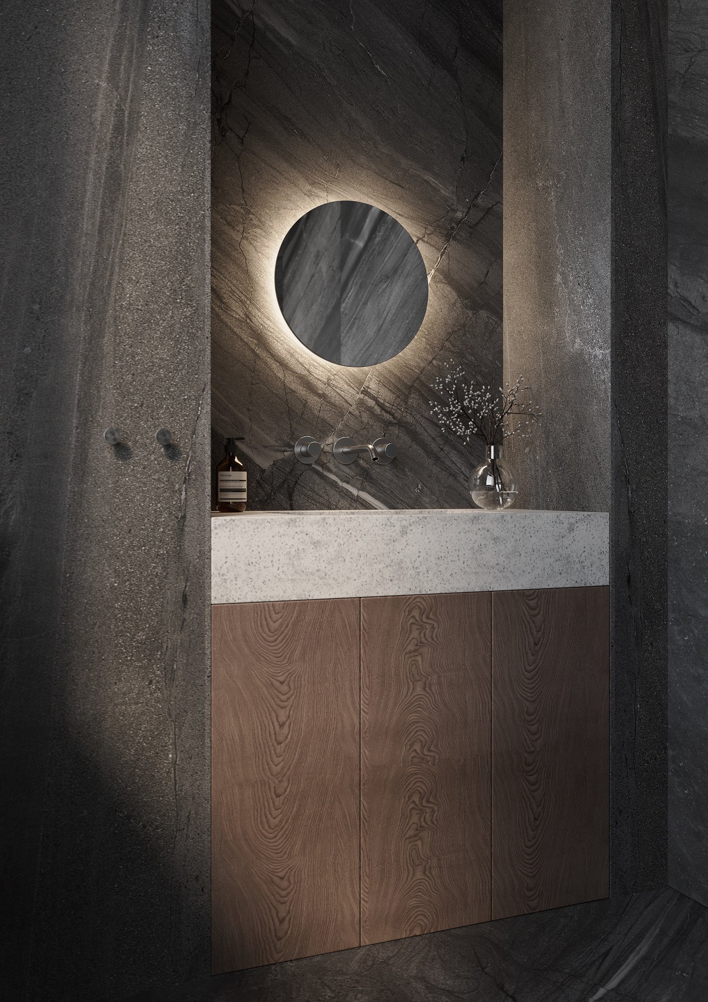 Toiletspiegel Rotondo 400 mm diameter incl. indirecte verlichting rondom