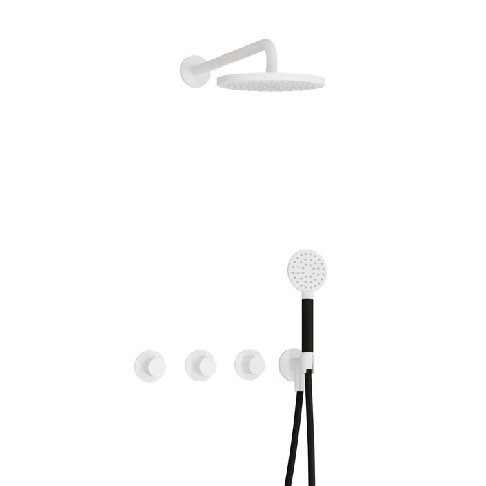 Hotbath Cobber IBS70 inbouw doucheset - ronde handdouche - 25cm hoofddouche - wandarm - wandhouder - mat wit