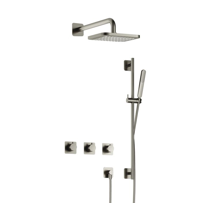 Hotbath Gal Complete thermostatische douche InBouw Set Gal met 2 stopkranen met Glijstang