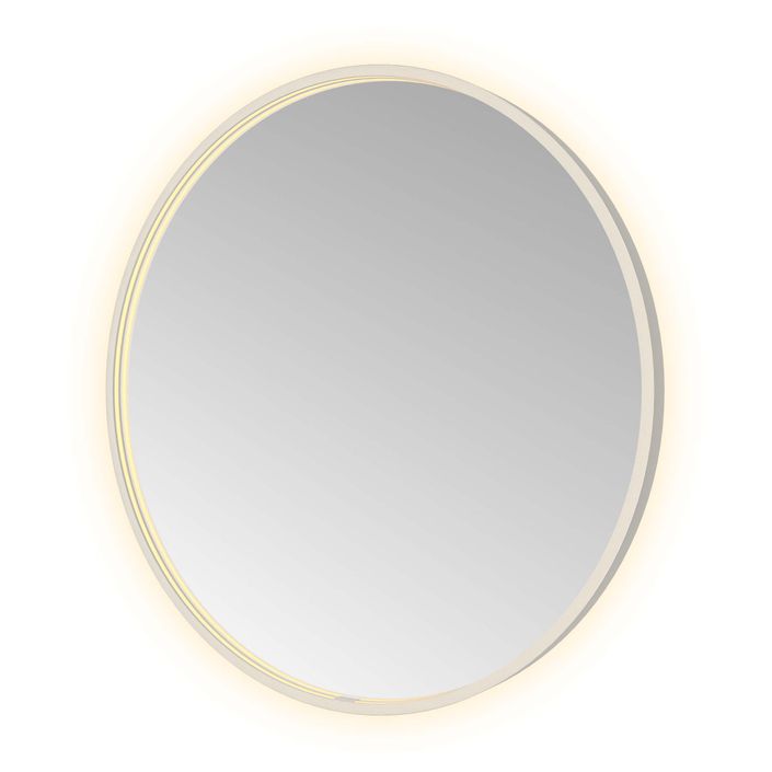 Hotbath Spiegel in aluminium frame / round incl direct & indirect LED, spiegelverwarming, color changing, dimbaar, dottless, met afstandsbediening