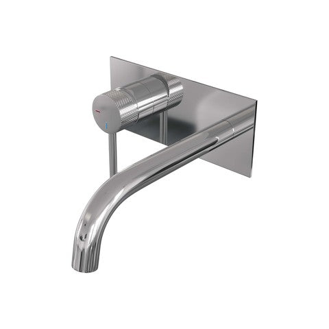 BRAUER Edition Carving inbouw wastafelmengkraan met gebogen uitloop en afdekplaat - 5-CE-083-B6