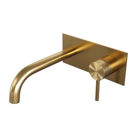 BRAUER Edition Carving inbouw wastafelmengkraan met gebogen uitloop en afdekplaat - 5-GG-004-B6