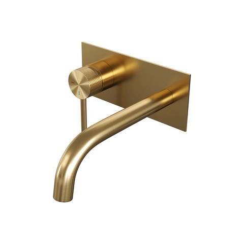 BRAUER Edition Carving inbouw wastafelmengkraan met gebogen uitloop en afdekplaat - 5-GG-083-B6