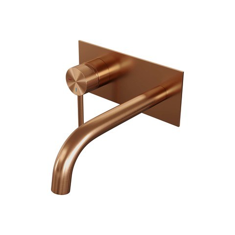 BRAUER Edition Carving inbouw wastafelmengkraan met gebogen uitloop en afdekplaat - 5-GK-083-B6