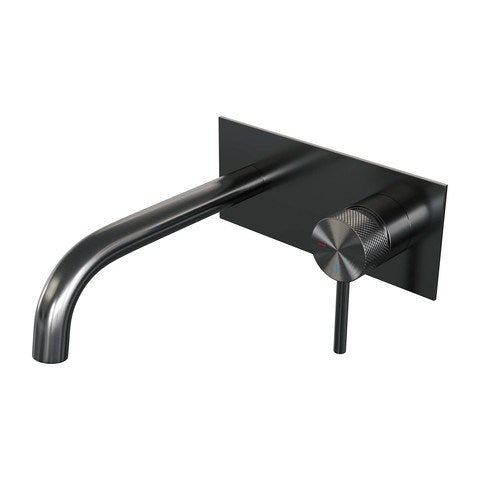 BRAUER Edition Carving inbouw wastafelmengkraan met gebogen uitloop en afdekplaat - 5-GM-004-B6