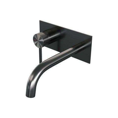 BRAUER Edition Carving inbouw wastafelmengkraan met gebogen uitloop en afdekplaat - 5-GM-083-B6