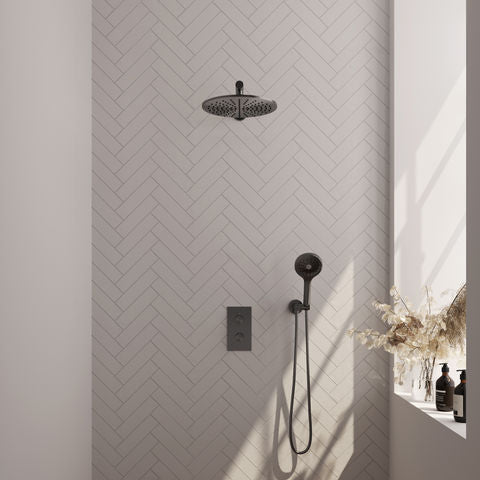 BRAUER Edition Carving inbouw douchesets met 3-weg omstel rechthoekig - 5-GM-128