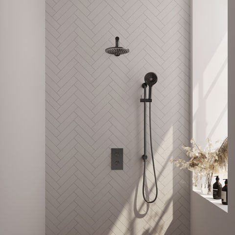 BRAUER Edition Carving inbouw douchesets met 3-weg omstel rechthoekig - 5-GM-139