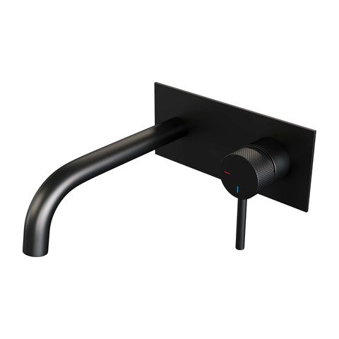 BRAUER Edition Carving inbouw wastafelmengkraan met gebogen uitloop en afdekplaat - 5-S-004-B6