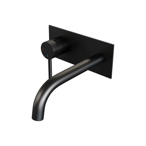 BRAUER Edition Carving inbouw wastafelmengkraan met gebogen uitloop en afdekplaat - 5-S-083-B6