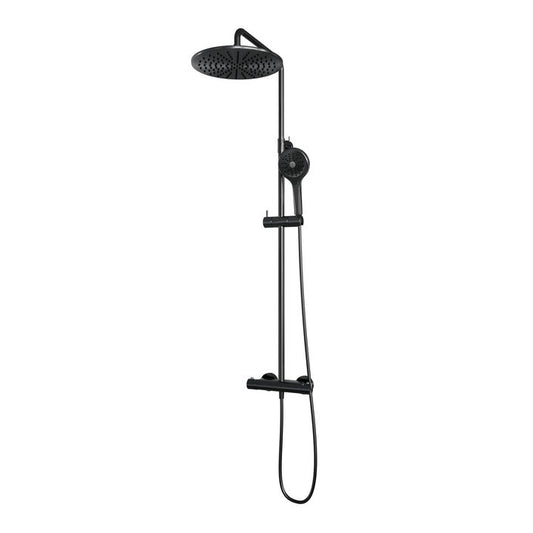 Brauer Edition stortdoucheset - hoofddouche 30 cm - ronde handdouche - geborsteld gunmetal PVD