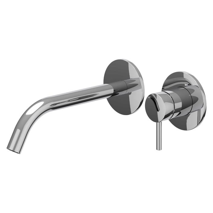 IVY Bond Eenhendel wastafelmengkraan afbouwdeel 2-gats wandmontage met gebogen uitloop, coldstart 19,5cm