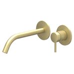 IVY Bond Eenhendel wastafelmengkraan afbouwdeel 2-gats wandmontage met gebogen uitloop, coldstart 19,5cm - 6100354
