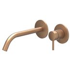 IVY Bond Eenhendel wastafelmengkraan afbouwdeel 2-gats wandmontage met gebogen uitloop, coldstart 19,5cm - 6100355