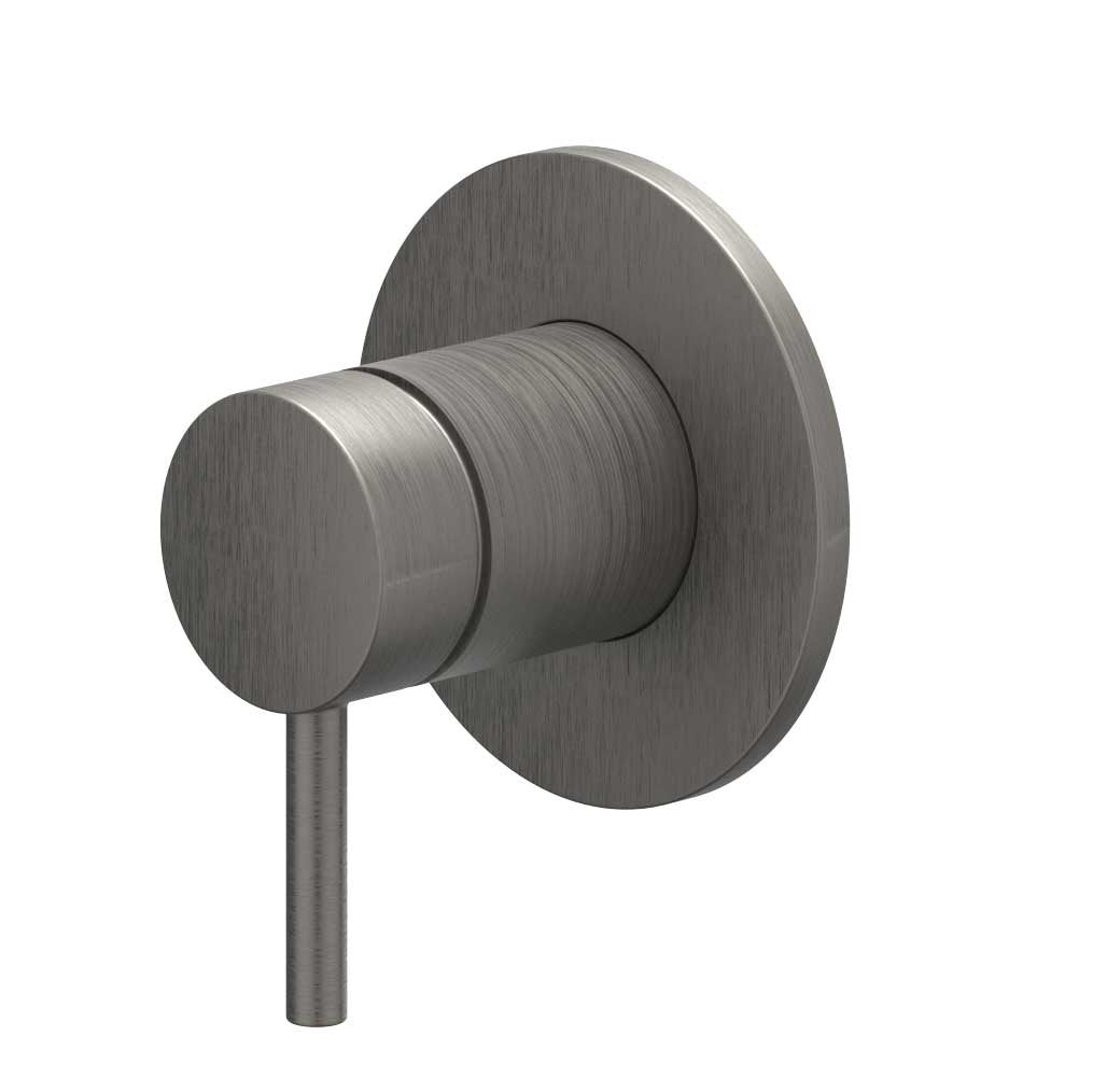 IVY Bond Afbouwdeel inbouwdouchemengkraan eenhendel met rond rozet - Geborsteld metal black PVD - 6201056