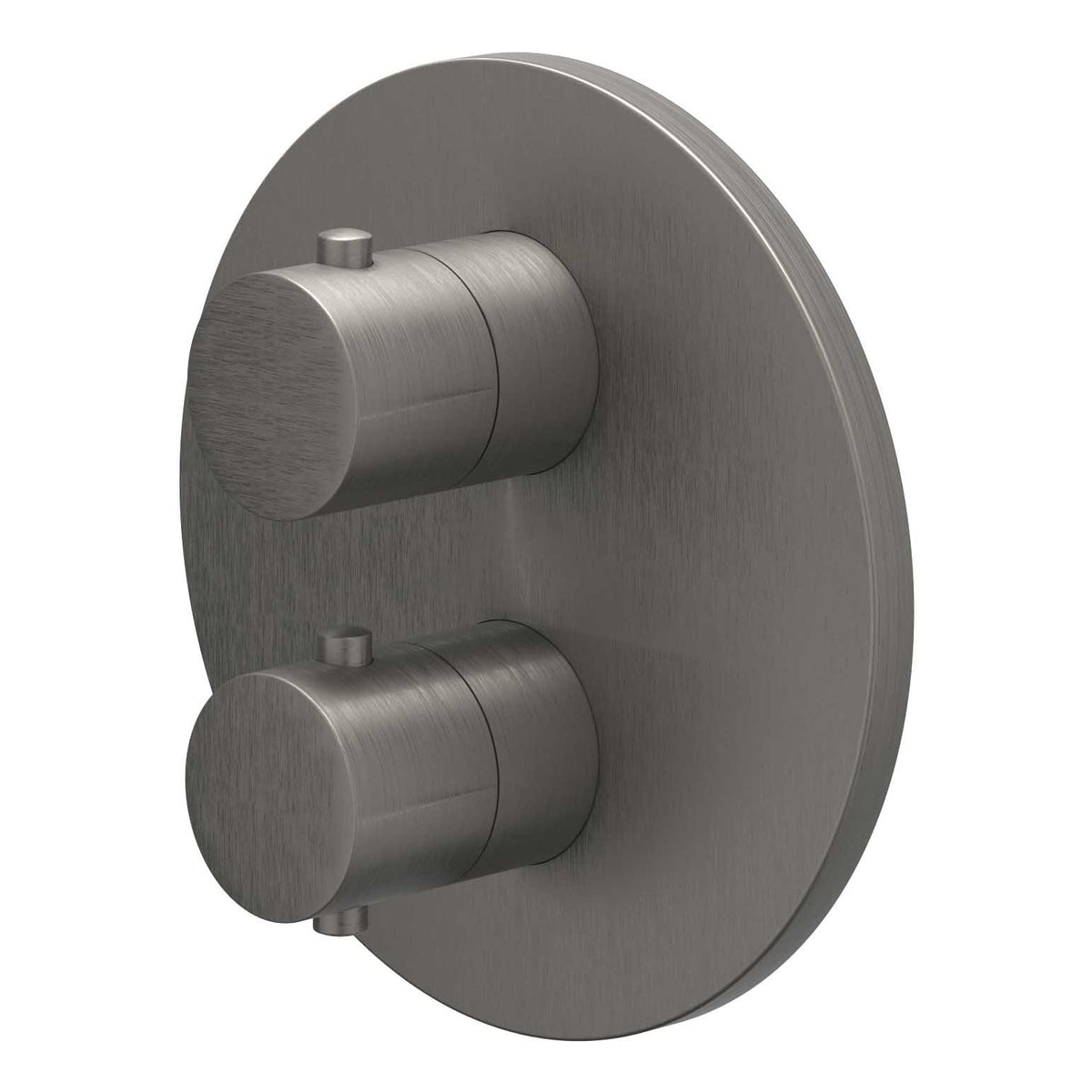 IVY Bond Afbouwdeel inbouwthermostaat met 2-weg stop-omstel met rond rozet - Geborsteld metal black PVD - 6201156
