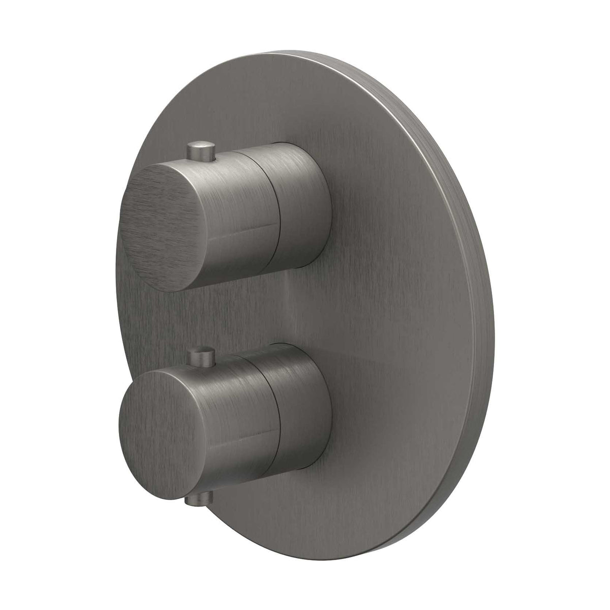 IVY Bond Afbouwdeel inbouwthermostaat met 3-weg stop-omstel met rond rozet - Geborsteld metal black PVD - 6201206