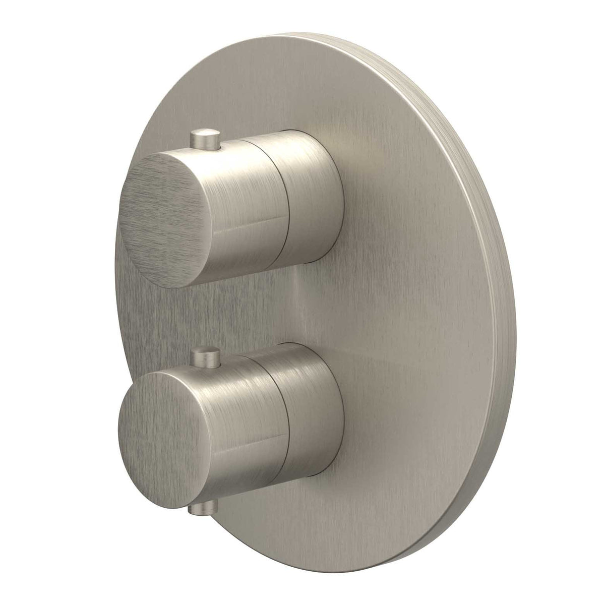 IVY Bond Afbouwdeel inbouwthermostaat met 1 losse stopkraan met rond rozet - Geborsteld nickel PVD - 6201253