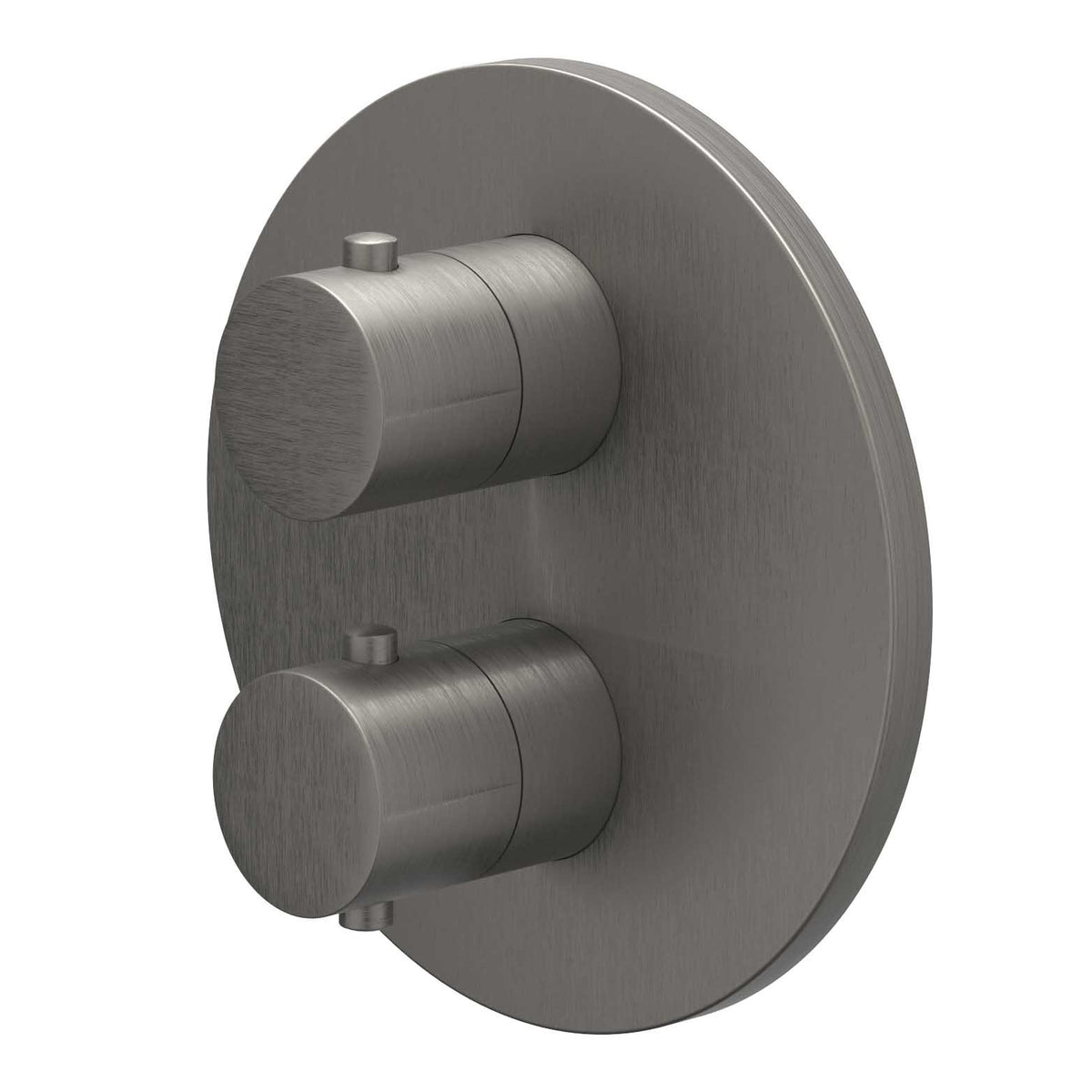 IVY Bond Afbouwdeel inbouwthermostaat met 1 losse stopkraan met rond rozet - Geborsteld metal black PVD - 6201256