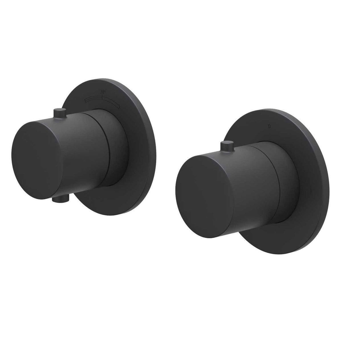 IVY Bond Afbouwdeel inbouwthermostaat met 2-weg stop-omstel symmetry met ronde rozetten - Geborsteld metal black PVD - 6201362