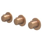 IVY Pact Afbouwdeel inbouwthermostaat met 2 stopkranen symmetry met ronde rozetten - 6202355