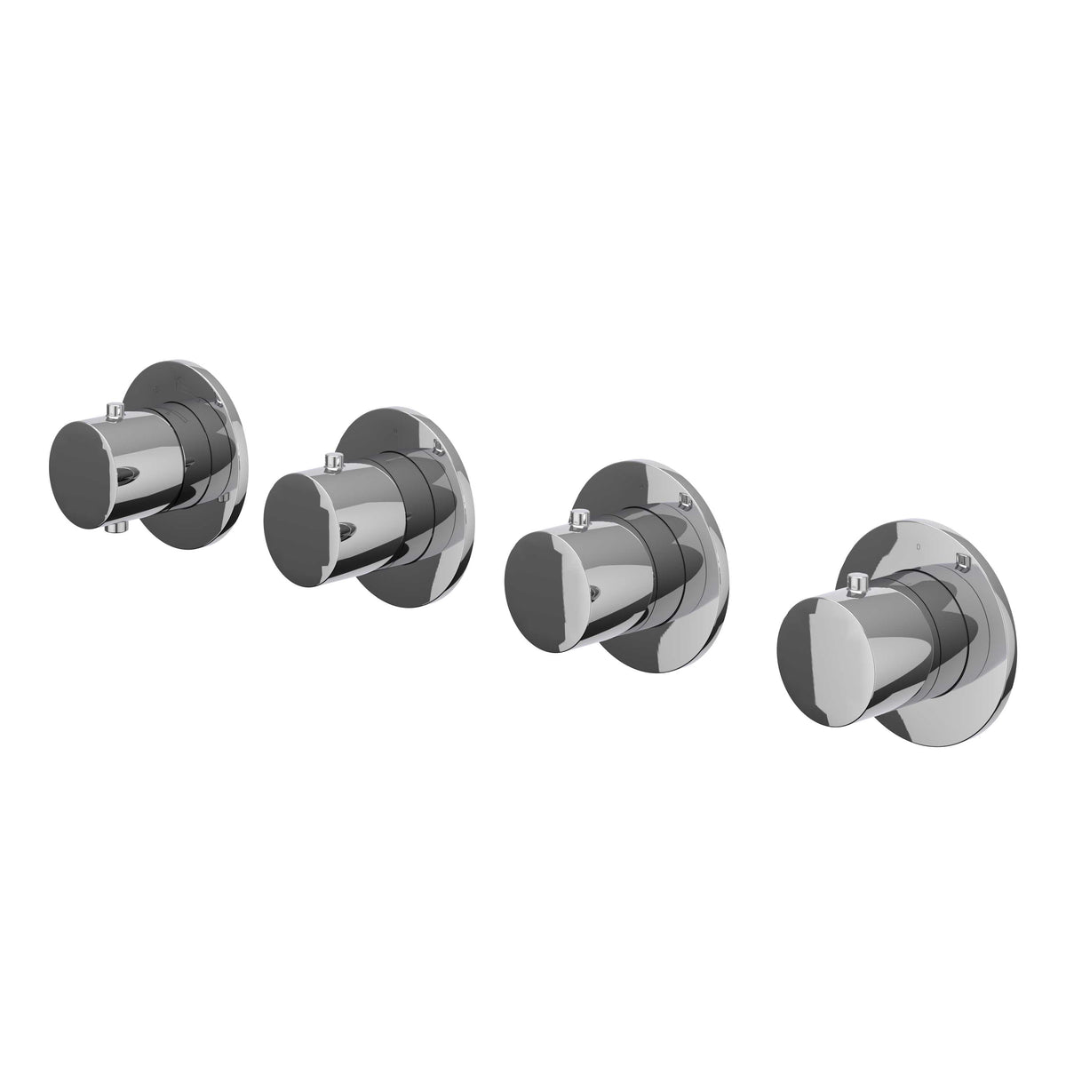 IVY Bond Afbouwdeel inbouwthermostaat met 3 stopkranen symmetry met ronde rozetten - Chroom - 6202371