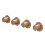 IVY Pact Afbouwdeel inbouwthermostaat met 3 stopkranen symmetry met ronde rozetten - 6202385