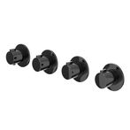 IVY Pact Afbouwdeel inbouwthermostaat met 3 stopkranen symmetry met ronde rozetten - 6202387