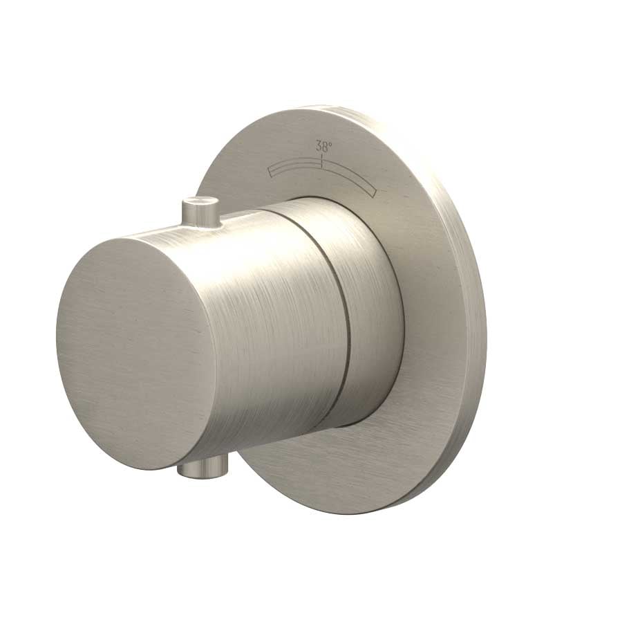 IVY Bond Afbouwdeel inbouwthermostaat symmetry met rond rozet - Geborsteld nickel PVD - 6202413