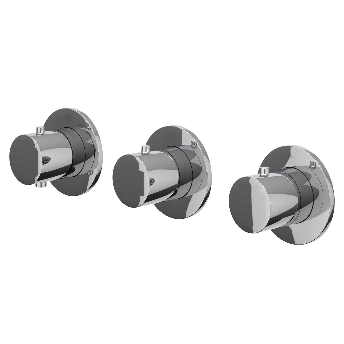 IVY Bond Afbouwdeel inbouwthermostaat met 2 stopkranen symmetry met ronde rozetten - Chroom - 6202471
