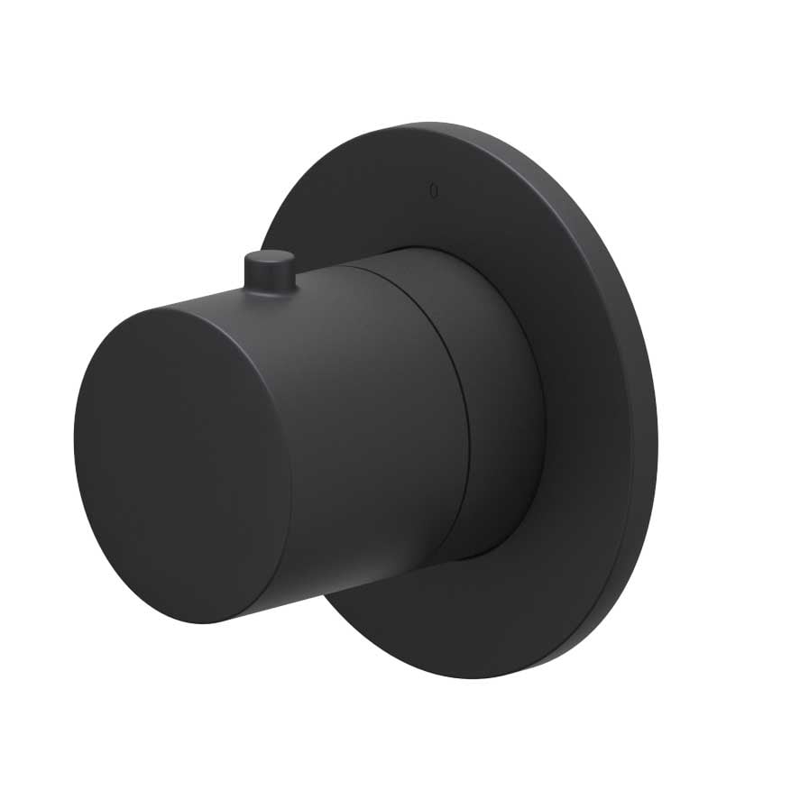 IVY Bond Afbouwdeel flow-through stopkraan symmetry met rond rozet - Mat zwart PED - 6202602