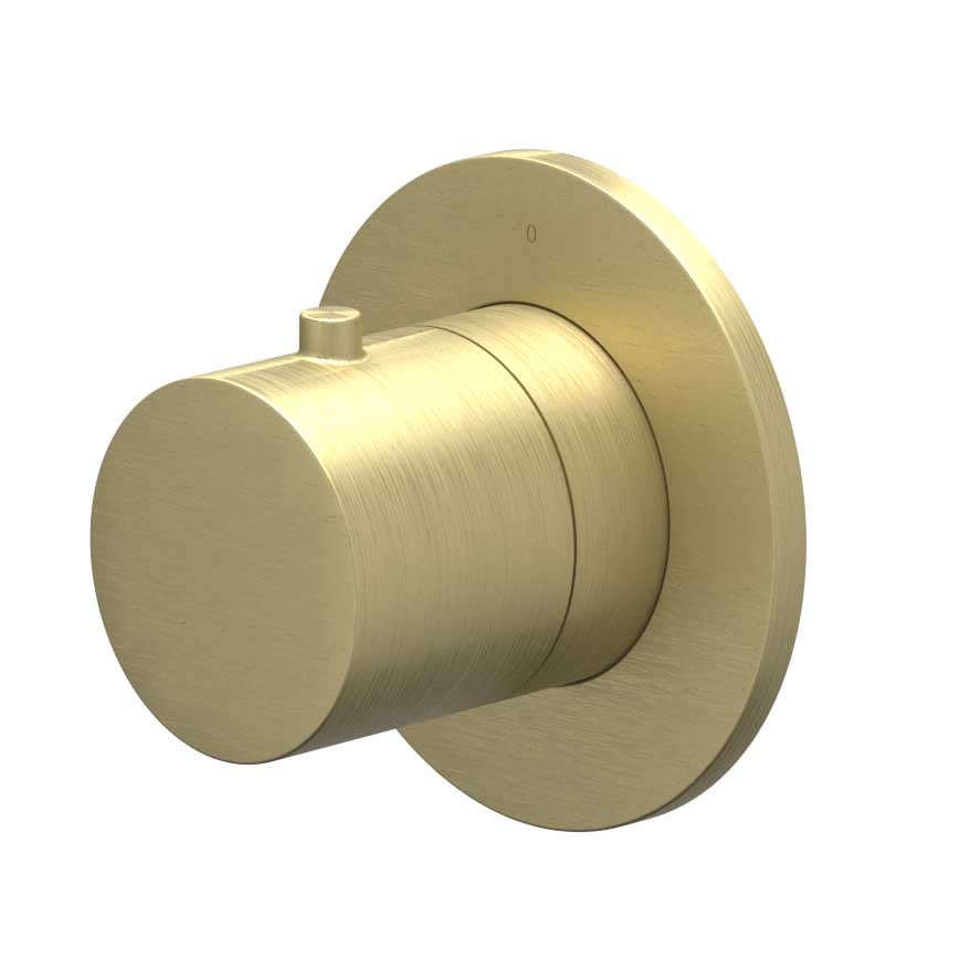 IVY Bond Afbouwdeel flow-through stopkraan symmetry met rond rozet - Geborsteld mat goud PVD - 6202604