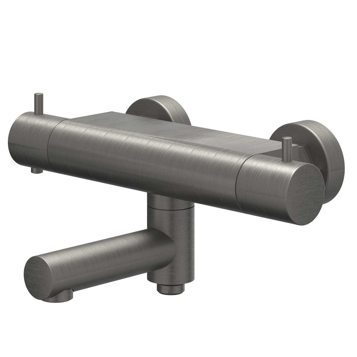 IVY Bond Badthermostaatkraan opbouw cooltouch met wegdraaibare baduitloop met omstel - Geborsteld metal black PVD - 6301006