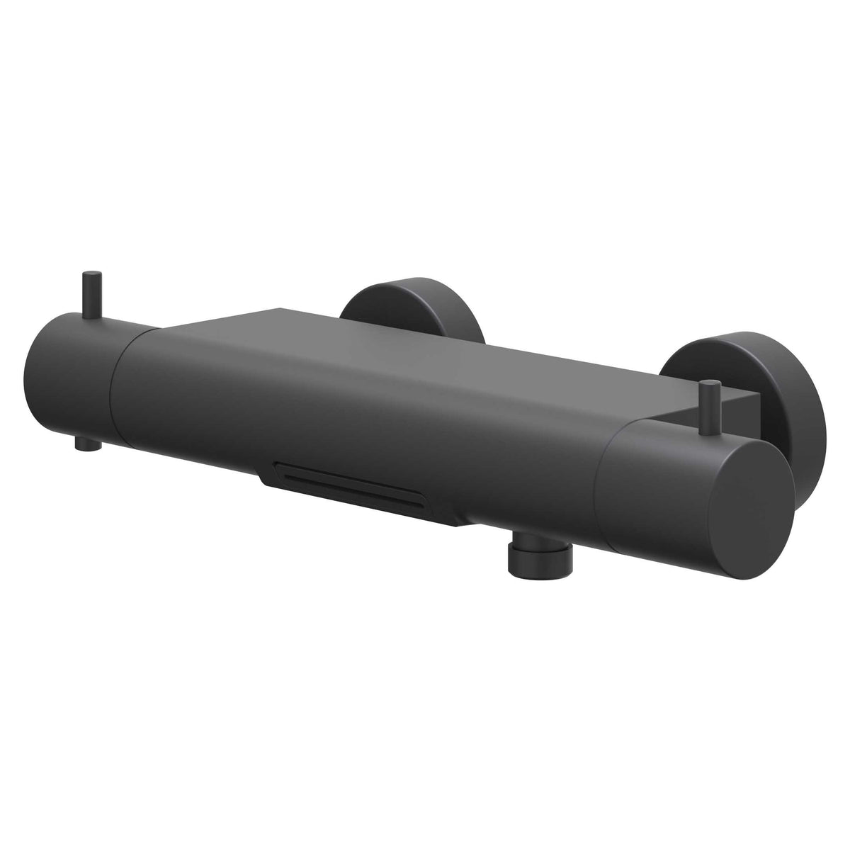 IVY Bond Badthermostaatkraan opbouw cooltouch met cascade uitloop - Mat zwart PED - 6301052