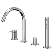 IVY Bond Badrandcombinatie 4-gats mengkraan met draaibare uitloop uittrekbare handdouche - Chroom - 6301151