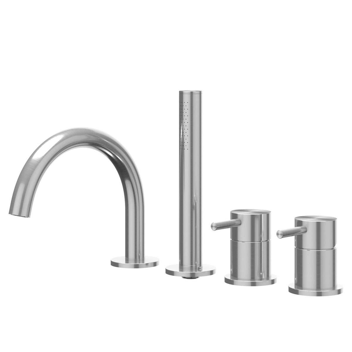 IVY Concord Badrandcombinatie 4-gats mengkraan met draaibare uitloop uittrekbare handdouche - 6301161