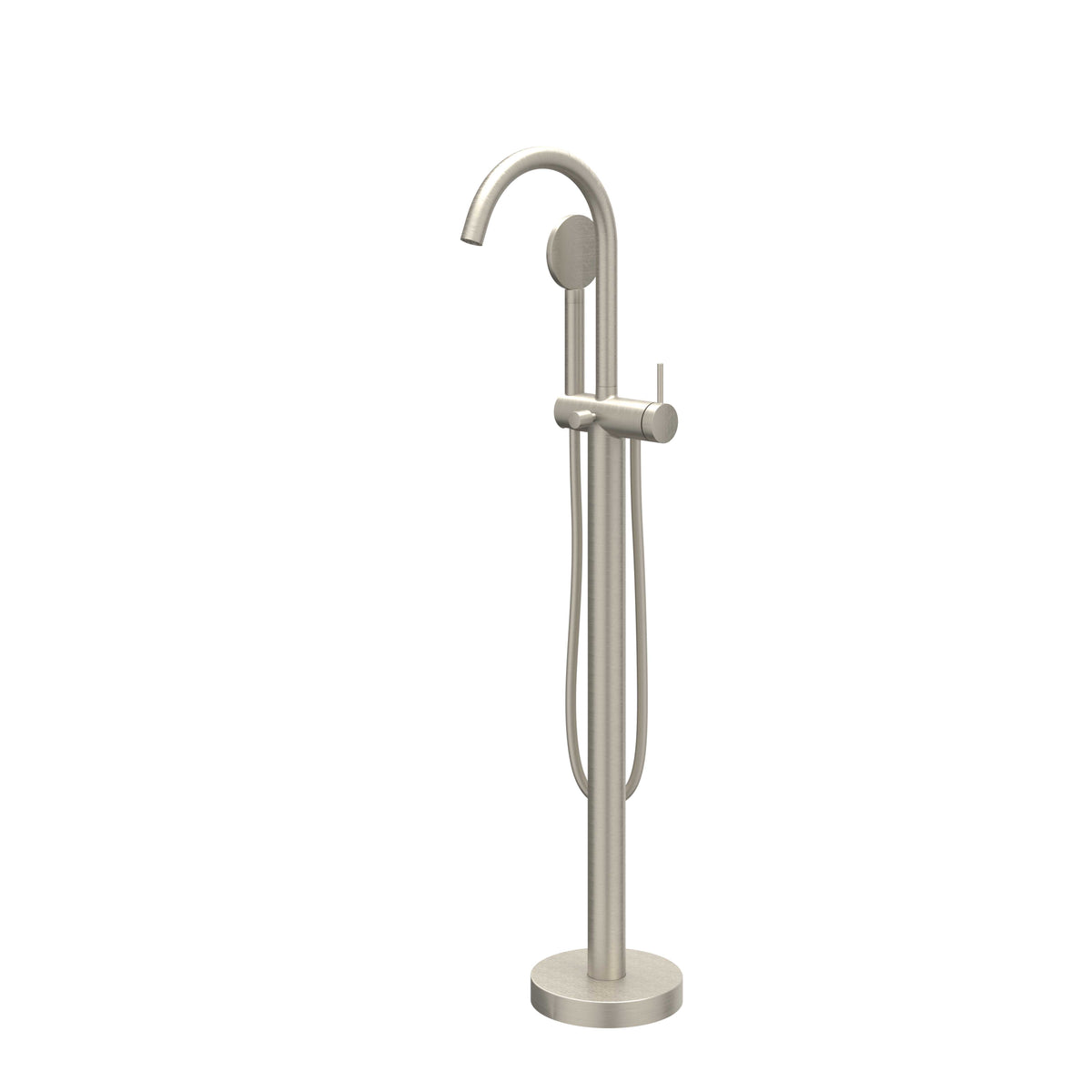 IVY Bond Badmengkraan vrijstaand met draaibare uitloop, slang en satin spray handdouche - Geborsteld nickel PVD - 6303003