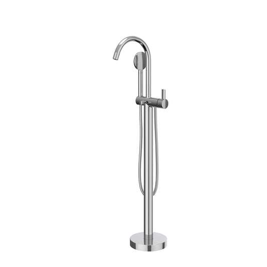 IVY Pact Badmengkraan vrijstaand met draaibare uitloop, slang en satin spray handdouche - 6303011