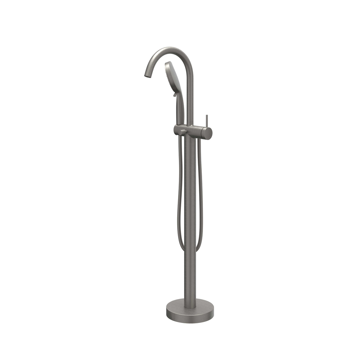 IVY Bond Badmengkraan vrijstaand met draaibare uitloop, slang en 3 standen handdouche - Geborsteld metal black PVD - 6303056