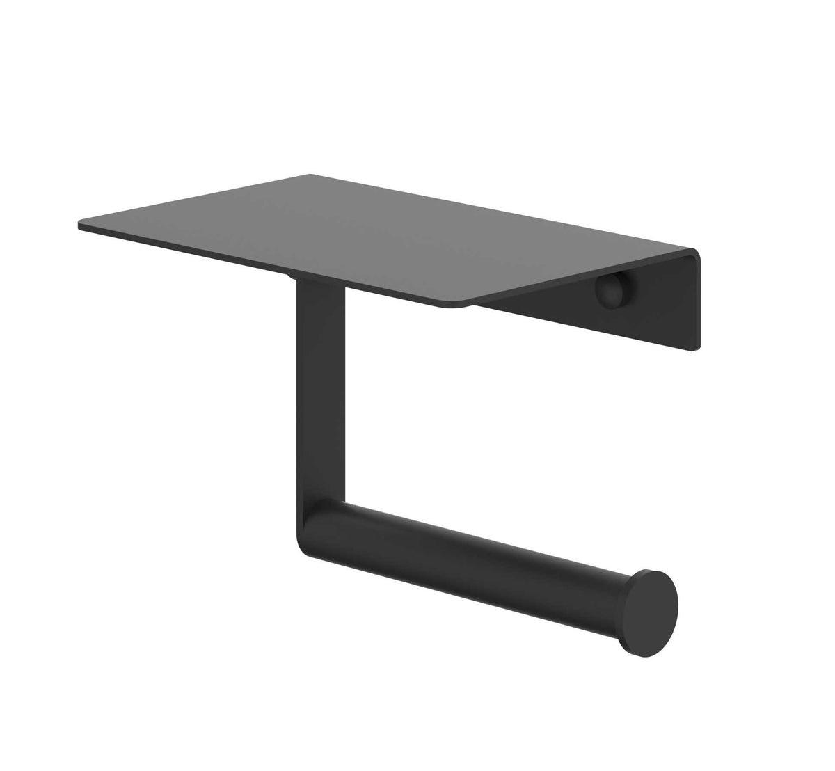 IVY Bond Toiletrolhouder met plateau - Mat zwart PED - 6500502