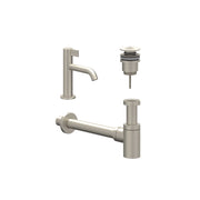 IVY Pact Combiset: Fonteinkraan staand, designplug always open & design sifon - Geborsteld nickel PVD - S